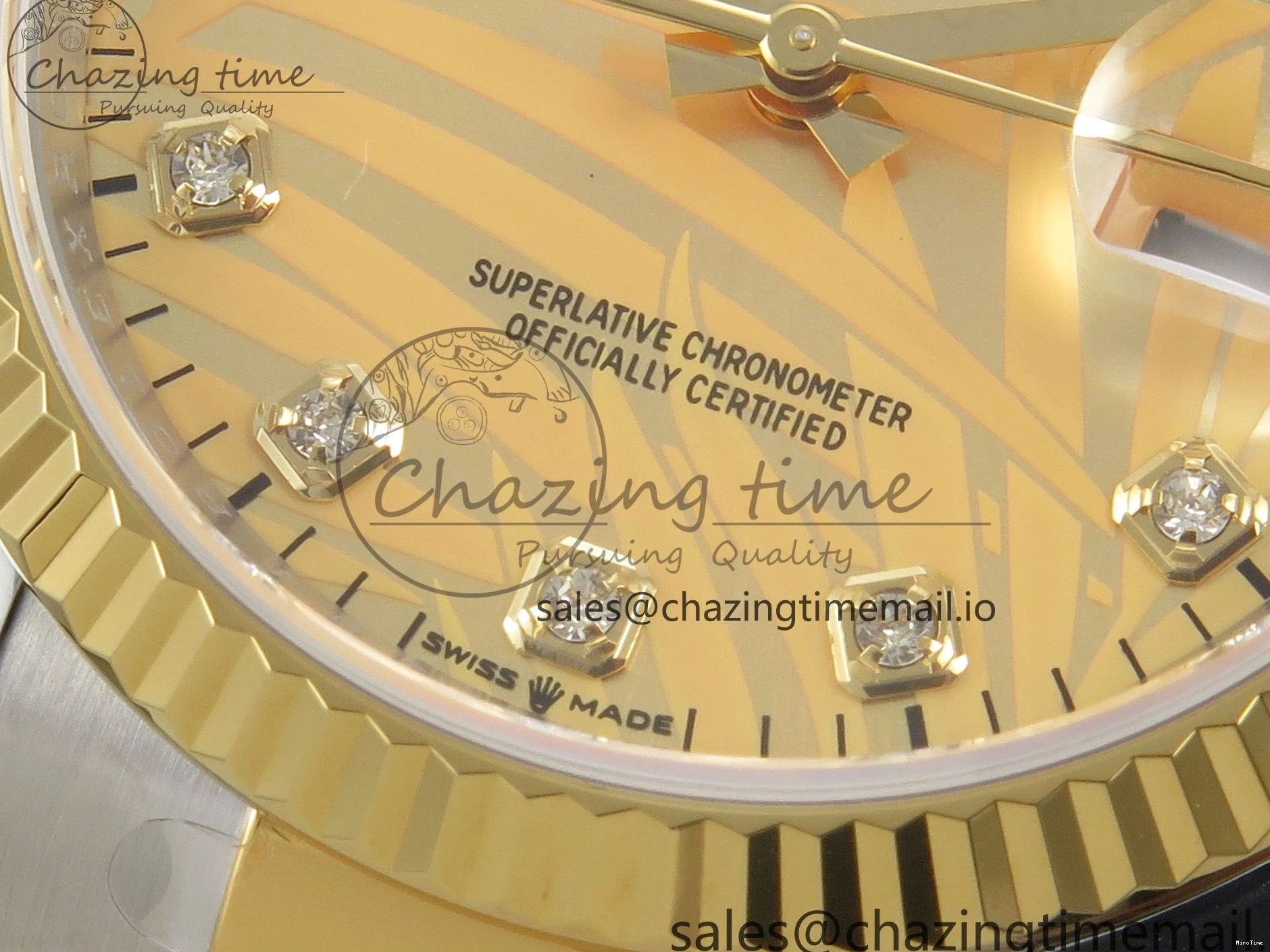 MiroTime 0327 SunProtective DateJust 36 SS YG ARF 1:1 Best Edition 904L Steel YG Leaf Diamonds Dial on Oyster Bracelet SH 87